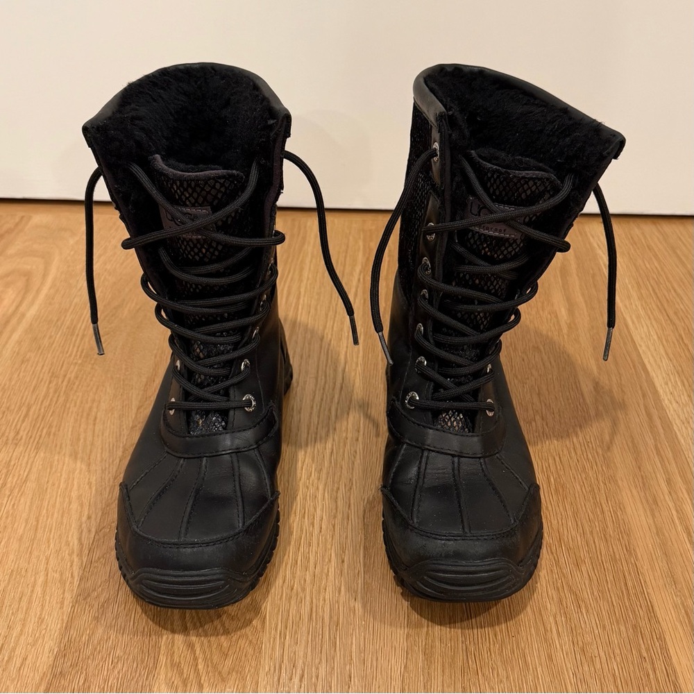 UGG Adirondack Leather Shearling Wool Winter Snow Boots (Waterproof, Lace Up)